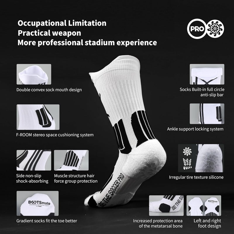 FUNRY Store Grip Socks Soccer for Men&Women,Non-Slip Soccer Socks,Elite Compression Socks for Running Basketball （ men's size 6-11） - Image 3